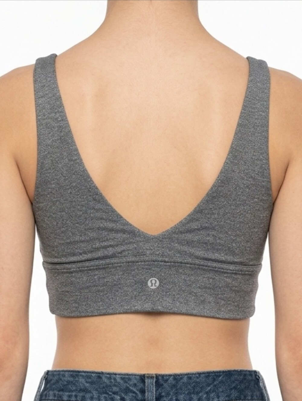 lululemon athletica Grey & Black V-Neck Cropped Sports Bra